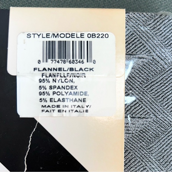 NWT DKNY Black & Silver Gray Opaque Flannel Tights Geometric 90s Y2K Layer M - Picture 7 of 10